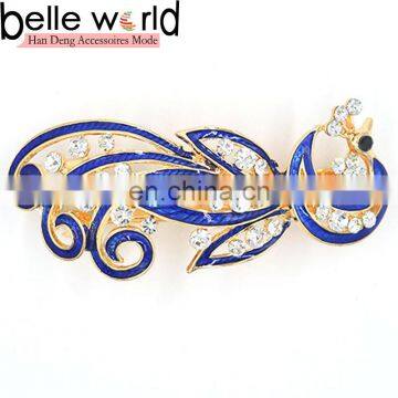 Elegant Peafwol Rhinestone French Hair Barrette Clips