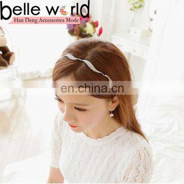 Metal 6 Leaves Rhinestone Headband for Girls