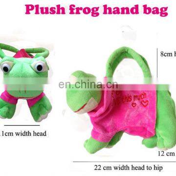 Nice design and Top quality plush frog handbag toys