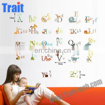 60x90cm PVC Removable Kids Learning Animal Alphabet kids Wall Stickers