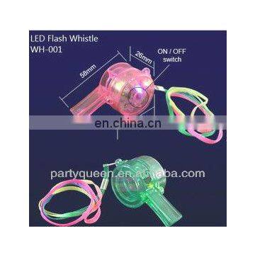 plastic LED flash light Whistle