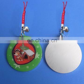 printed Xmas tree and Stanta metal ornaments