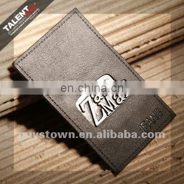 custom embossed jeans genuine leather tag with brand name logo