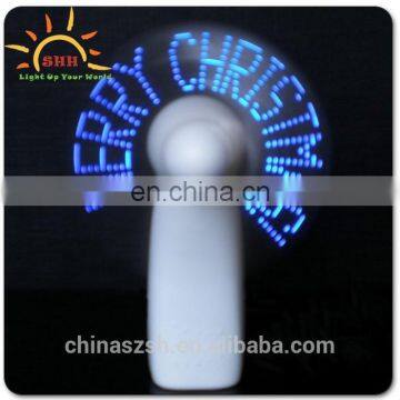 Free sample light up plastic LED light fan with customized message