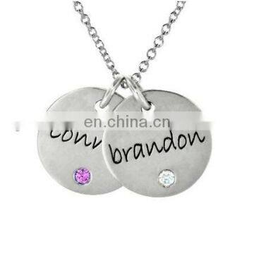 engrave round shaoe custom couple dog tag