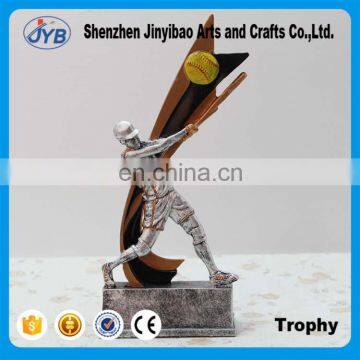 Creative design resin baseball player figure decorative trophy