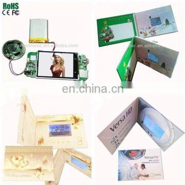 7" lcd vedio greeting cards/video brochure for promotion