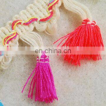 2017 fashion design national style cotton trim with tassel