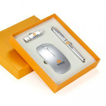 Unique Gift Ideas China Factory Pen Gift Set With Mouse Usb Flash Drive,3 in 1 Business Gift Set Promotional Gift Set photo-3