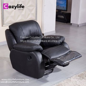 Manual or Electric lift black leather recliner sofa