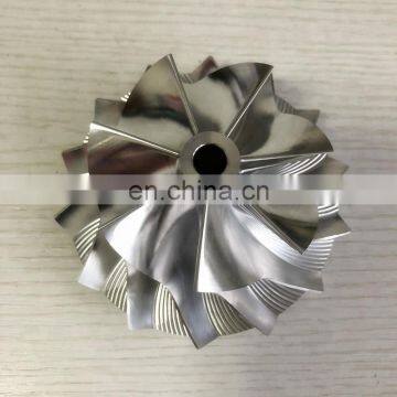 S400 75.20/107.00mm 7+7 blades high performance turbo aluminum 2618/milling/billet compressor wheel