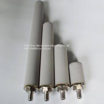 Stainless steel sintered porous stone gas diffuser for water treatment aeration and aquarium.