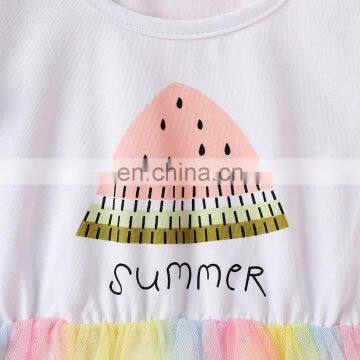 Baby Girls Summer Dress Fashion Rainbows Mesh Girls Dress Boutique Children Clothes Kids Party Dress