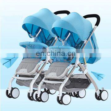 2018 european luxury baby twin stroller 3 in 1