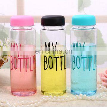 Hot selling Plastic Fashionable empty water bottle Korea my bottle 500ml