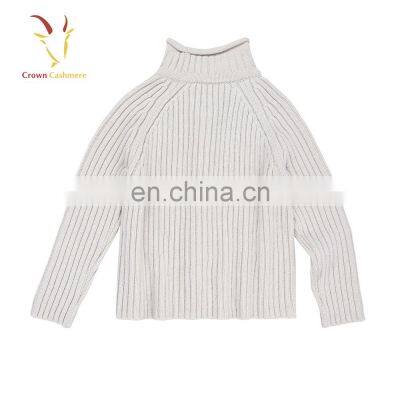 Ribbed Merino Wool Clothing Pullover Sweater for Lady photo-3