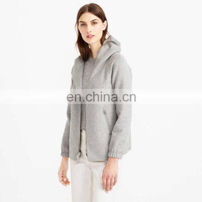 Womens Hooded Wool Coat Short Women Coats