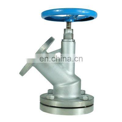 DKV ss304 Fluorinate downward discharge globe valve flange type PTFE lined globe valve