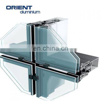 Outdoor Powder Coated Aluminum Glass Facade Panel Profiles for Sale photo-2