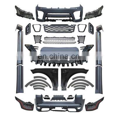 Body kit for RANGE ROVER SPORT L494 2014-2017 change to 2018 SVR style include front and rear bumper fender headlight taillight