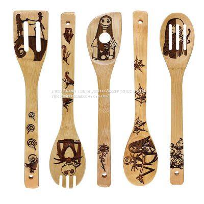 5pcs Bamboo utensil set wholesale from China supplier twinkle bamboo wood