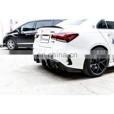 3K Twill Carbon Weave in Glossy Finish Car Parts Accessories Body Kits Dry Carbon Fiber Rear Bumper Lip For BENZ AMG A35