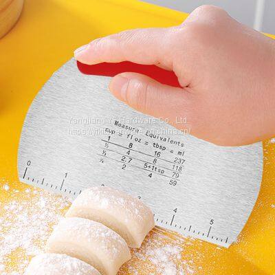 Kitchen Accessories Home and Kitchen Gadgets Stainless Steel Pastry Dough Cutter Chopper Scraper With Ruler Kitchen Baking Tools Dough Bench Scraper photo-5