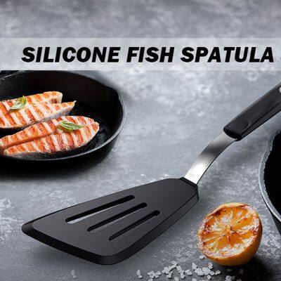 Kitchen Accessories Home and Kitchen Cookware Sets Heat Resistant Rubber Kitchen Spatula - Ideal for Fish, Eggs Turner photo-5
