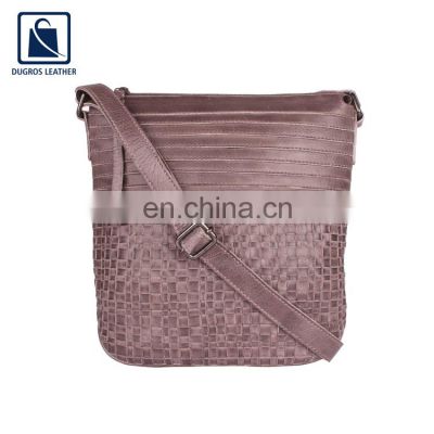 Factory Direct Supply Optimum Quality Stylish Fashion Matching Stitching Genuine Leather Women Sling Bag at Best Price