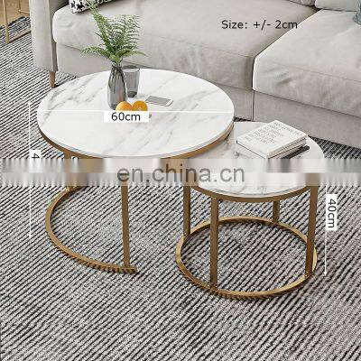 Luxury Coffee Tables Marble Coffee Table Living Room Simple Tea Center Table Set Small Round Apartment Center photo-4