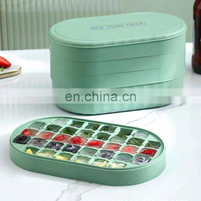 Luxurious Unique Creative Easy Push Up 2022 Fridge Fancy Shapes Reusable Custom Small Molds Lid Ice Cube Tray Silicone photo-2