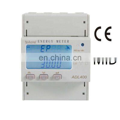 Hot sale Acrel ADL400/C 10(80)A 1(6)A  Watt-Hour Meter Intelligent Digital Display Three-phase Miniature Electronic energy meter