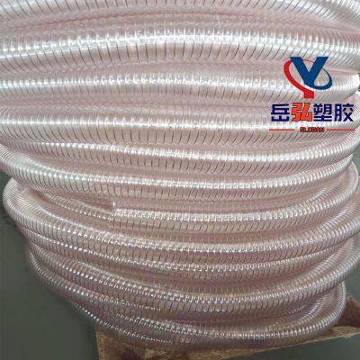 Factory straight polyurethane steel wire pipePU ventilation vacuum hoseTransparent steel wire telescopic bellows