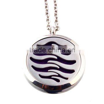 30MM 316l Stainless Steel Round Silver Lotus Flower Essential Oils Aromatherapy Locket Perfume Diffuser