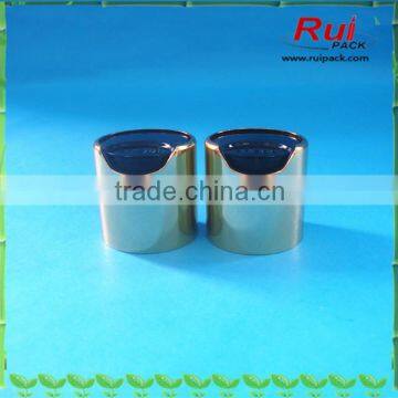 Golden disc top cap 24/410,Plastic golden disc top cap for cosmetic bottle