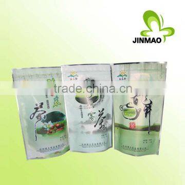 Custom logo plastic bag stand up pouch with zipper tea packaging