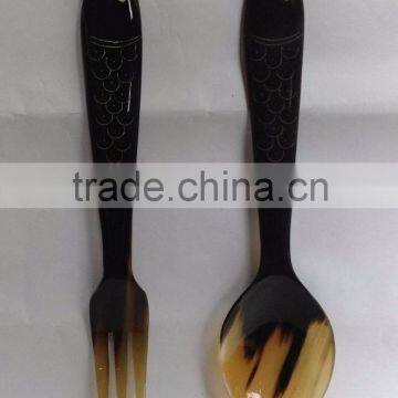 High quality best selling natural carved buffalo horn spoon from vietnam