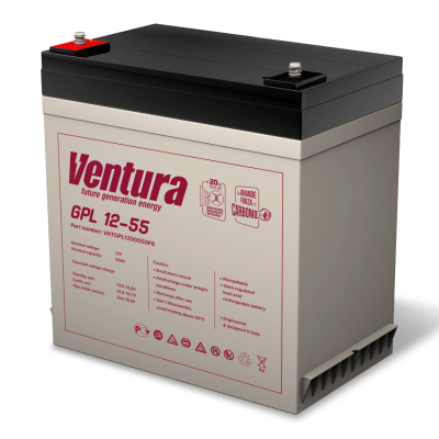 VENTURA GPL12-55 герметизированный свинцовый аккумулятор 12В55Ач с болтом M6. Перевозка по дорогам, морской и воздушной перевозки. Сертификат. Сертификат опасных грузов