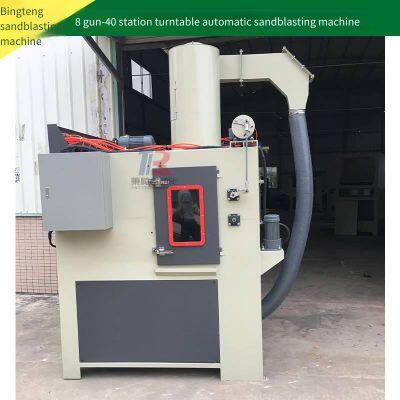 Bingteng Machinery Intermittent Turntable Automatic Sandblasting Machine for Surface Cleaning of Cylindrical Products photo-5