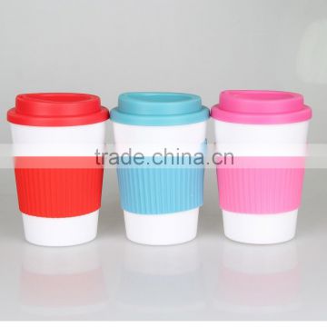 Solid Plastic PP Plastic Material Coffee Cup with Lid