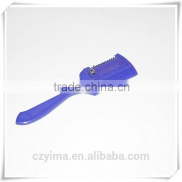 plastic thinning comb with razor blade