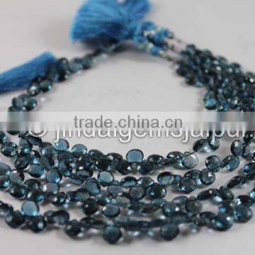 Wholesale London Blue Topaz Faceted Heart Beads