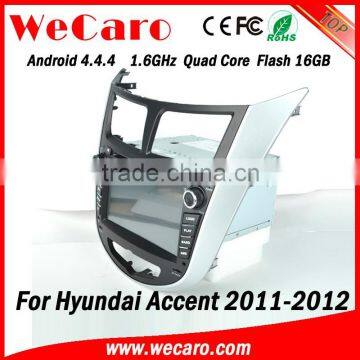 Wecaro WC-HU7202 Android 4.4.4 car multimedia system 1024 * 600 for hyundai accent car radio cd mp3 WIFI 3G A9 cpu 2011-2014