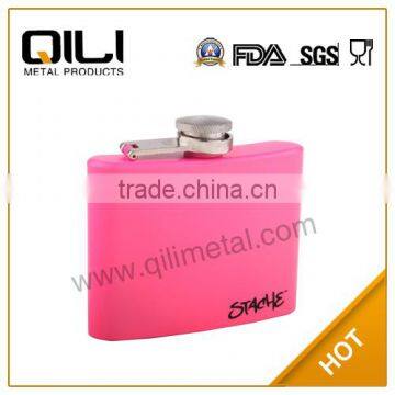 Painting stainless steel spray paint hip flask with printing