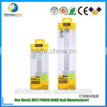 Уникальный стиль портативный 5200мАч 18650 power bank/power box