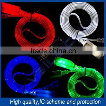 Hot! LED micro usb cable with led light led usb cable For Samsung