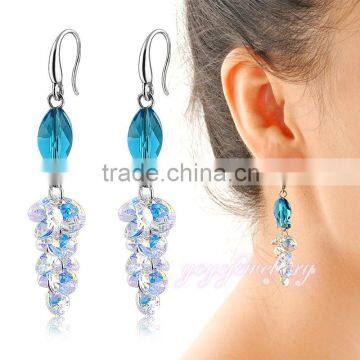 Summer style fish shaped saudi gold jewelry crystal women earrings