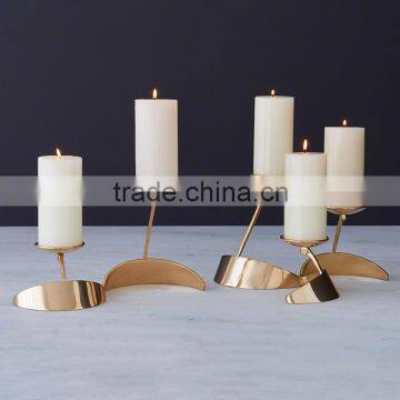 Metal pillar candle holders