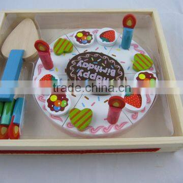 Wooden birthday cake toys for children kitchen