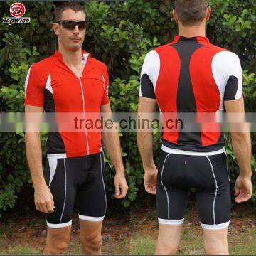 2015 Outdoor Sports Pro Team Men's Short Sleeve Custom Cycling Jersey and Bib Shorts Set